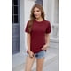 thumbnail image 3 of Camisetas de Corta con Encaje para Mujer, para Negocios, Color Rojo Vino, XXL, 3 of 9