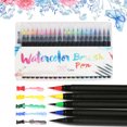thumbnail image 1 of 20 + 1 Colors Water Brush Pens Set Watercolor Drawing Calligraphy Hand Lettering, 1 of 7