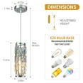 thumbnail image 4 of ZHLWIN 3 Light Chrome Pendant Lighting Modern Pendant Light, Mini Crystal Chandeliers,Adjustable Pendant Light Fixture for Kitchen Island Dinning Room Bedroom, 4 of 7