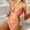 *Red, variant on Women's Plaid Halter Tie Bikini Set,Triangle Cup Side Tie Two Piece Swimsuit,Low Waist Bathing Suit for Beach Pool Red,Womens Plus S