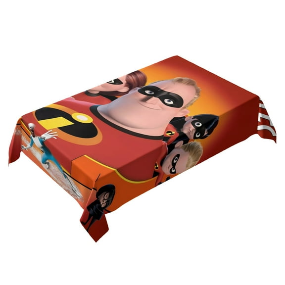 The Incredibles-theme square tablecloth has an iconic print, fits most tables, and is easy to care for perfect gifts for fans friends and family，55" x 71"（140*180cm）