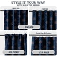 thumbnail image 3 of Vargottam 84 Inch Rod Pocket/Back Tab Cotton Curtains for Windows and Doors - Light Filtering Cotton Canvas - Light Filtering Drapes for Doors - Set of 2 Panels, 52"x84" - Geometric Design (Blue), 3 of 8