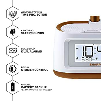 Projection Alarm Clock With Soothing Nature Sleep Sounds On Wall Ceiling New 