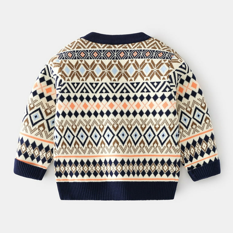 KNIT SWEATER WITH HOLIDAY ALL OVER PRINT, CHILD KNIT SWEATER WITH HOLIDAY ALL OVER PRINT, CHILD