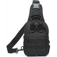 thumbnail image 2 of Sling Bag for Men, Crossbody Bags for Men, Oxford Waterproof Fabric Small Outdoor Chest Pack for Men with Adjustable Shoulder Strap, Black, 10.6 x 8.3 x 6.3In, 2 of 7