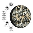 thumbnail image 4 of Fuzoiu Black Palm Leaves Print Universal Spare Tire Cover with Buckle Strap, Waterproof Wheel Covers for Jeep, Trailer, RV, Truck and All Car-14 inch, 4 of 6