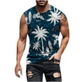 thumbnail image 2 of Njoeus White T Shirts for Men Mens Tops Mens Floral Print Tank Top Summer Casual Novelty Gym Workout Bodybuilding Tank Tops Sleeveless Tees Hawaiian Beach Shirts M-4Xl Summer Tops for Men 2024, 2 of 5