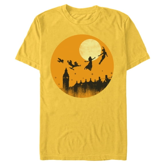 Disney Peter Pan and Darling Children Halloween - Short Sleeve Blended T-Shirt for Adults - Customized-Yellow