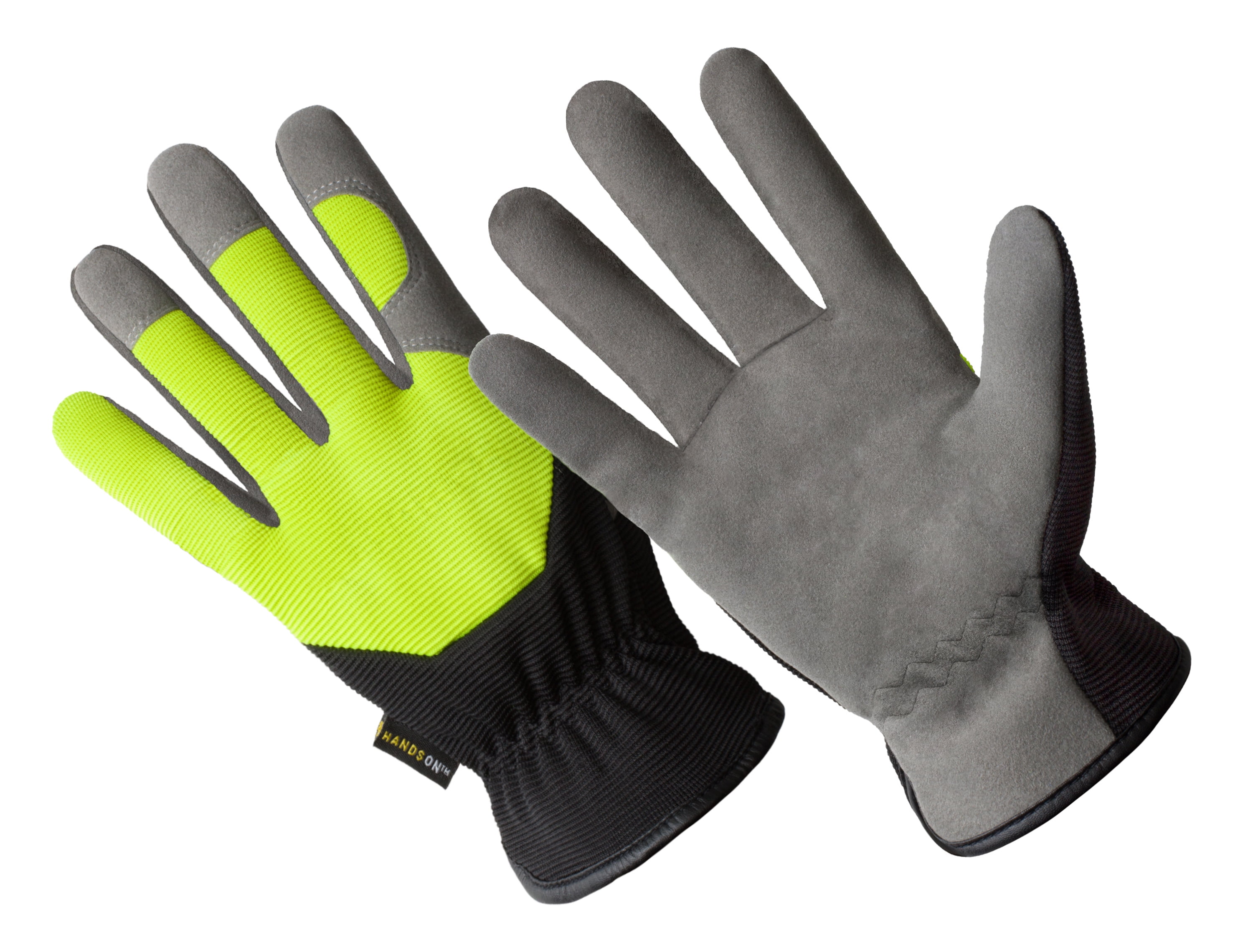 HD0002-M, Hi-Dexterity Multi-Purpose Synthetic Leather Gloves,  Hi-Viz Spandex Back, Slip-On Style