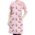 thumbnail image 5 of Pioneer Flower Floral Print Pattern Apron-Garden Aprons for Women with Pockets-Cotton Linen Waterproof Kitchen Cooking Gardening Aprons Adjustable for Kitchen,Cooking,BBQ and Salon 33x27 Inch, 5 of 7