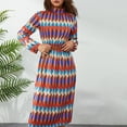 thumbnail image 3 of KOMOO Women Loose Flowy Tunic Dress Colorful Geometric Printed Long Sleeve Loose Dress Spring Autumn A-Line Long Dress, 3 of 9