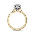 thumbnail image 4 of AFFY Solitaire Engagement Rings For Women 8MM Cushion Cut Lab Created Moissanite 4-Prong Solitaire Engagement Promise Rings in 14k Yellow Gold Over Sterling Silver, Ring Size 8, 4 of 6