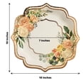 thumbnail image 2 of BalsaCircle 25 White 10" Floral Disposable Dinner Salad Paper Plates Rose Gold Scallop Trim Events Decorations, 2 of 8