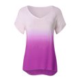thumbnail image 5 of Camiseta informal de manga corta con estampado teñido anudado degradado para mujer Camiseta de manga corta con cuello en V para mujer OAVQHLG3B Store lin121212, 5 of 5