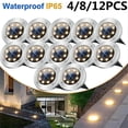 thumbnail image 1 of In-ground Landscape Lighting, Bright Solar Outdoor, Easy Installation & Upgraded Aluminum Alloy For Solar Ground Lights, Stainless Steel Shell, 8 Led Disk Lights, 8 Pack, 1 of 5