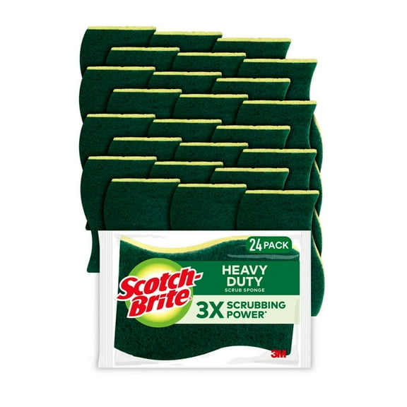 Scotch-Brite Heavy Duty Scrub Sponge, 24 Sponges Total