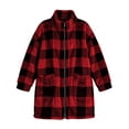 thumbnail image 6 of Livrdious Women Plaid Fleece Jackets Oversized Long Sleeve Outwear Jacket Zipper Warm Fall Winter Coats with Pockets, 6 of 7