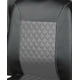 thumbnail image 3 of Funda de asiento de coche de cuero sintético PU, cojín universal negro de cuero artificial, juego de 9 piezas, cuero bordado acolchado, 3 of 3