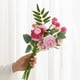 thumbnail image 5 of Ramo de rosas de seda artificial - flores sintéticas rojas, rosas, beige y moradas para decoración exterior e interior, 7,87x13 in, 5 of 6