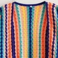 thumbnail image 6 of Wancir Women's Rainbow Striped Multicolor Long Sleeve Knitted Cardigan Sweater Draped Kimono Style Casual Outwear, 6 of 9