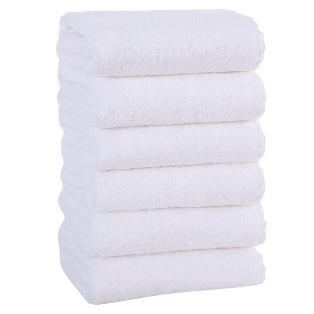 Toallas de mano MOONQUEEN Premium de microfibra de terciopelo coral x6, color blanco