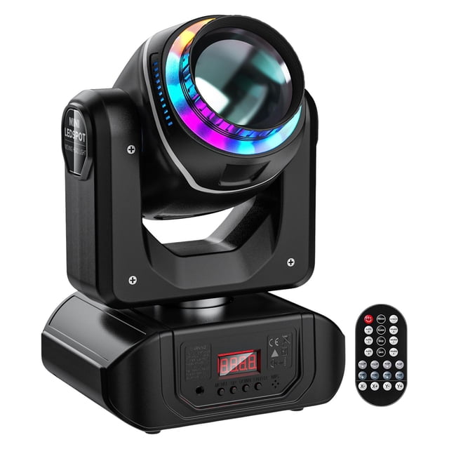 Luz de cabeza móvil de 80 W con activación por sonido, control de color y patrones cambiantes, luces de escenario para DJ, discotecas, bares, bodas
