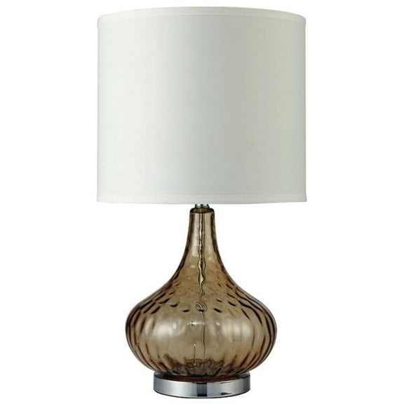 Bowery Hill Modern / Contemporary Glass Table Lamp in Amber Orange