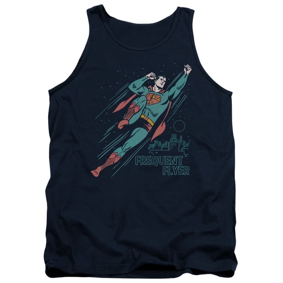 Superman Frequent Flyer Adult Tank Top Navy