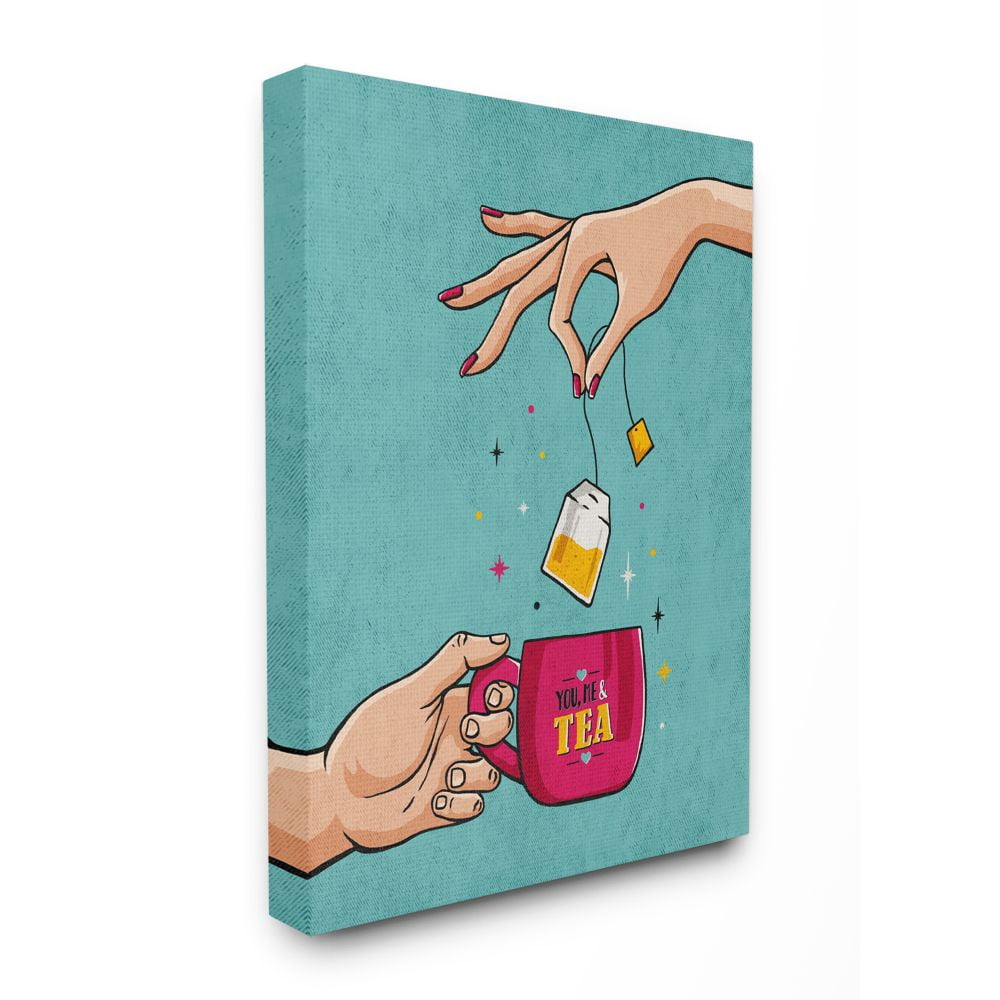 Stupell Industries You And Me Tea Vintage Comic Book Design Canvas Wall Art by Ester Kay