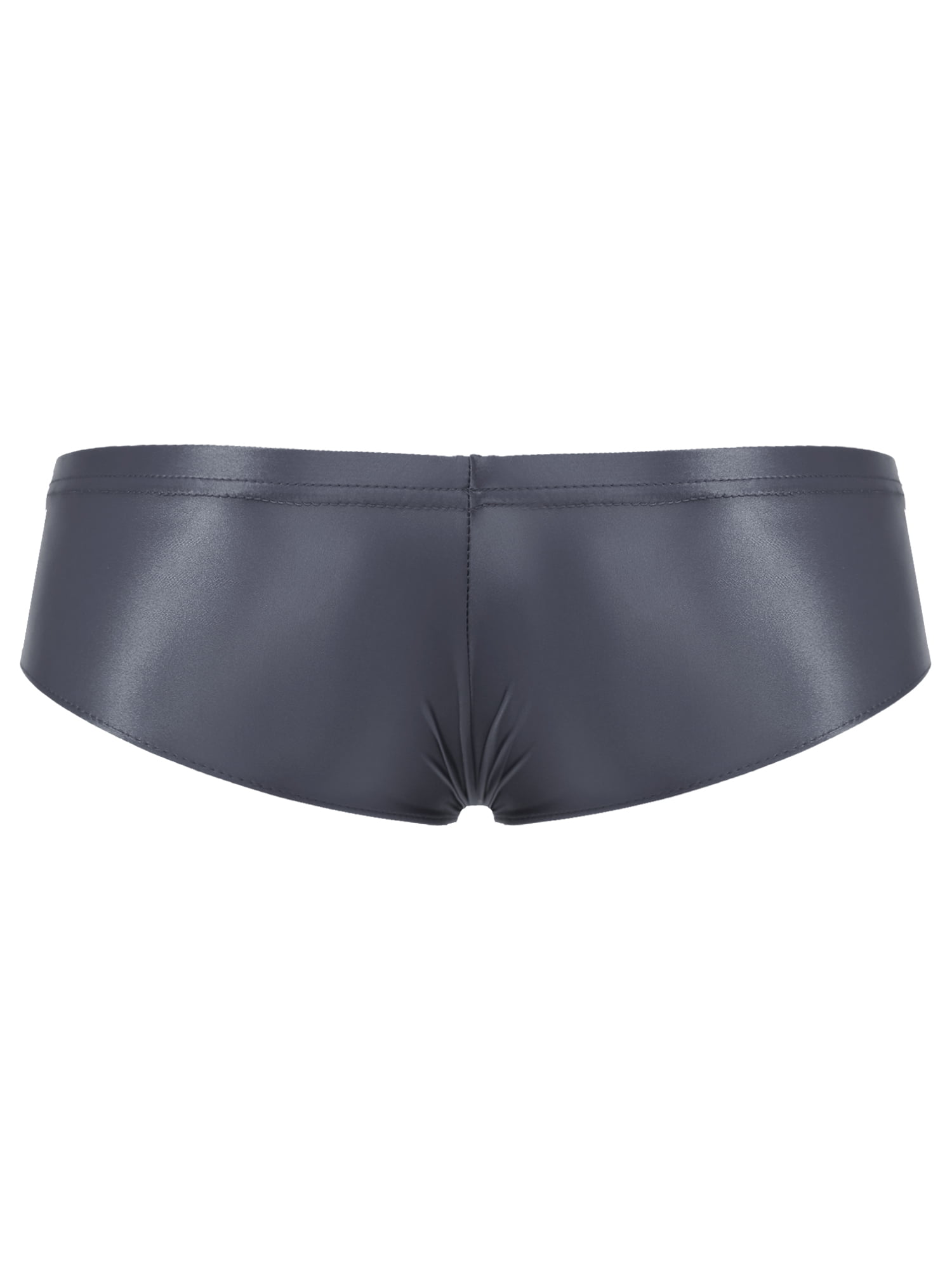 IEFIEL Mens Solid Color Underwear Glossy High Waist Swimming Underpants  Sunbathing Bikini Briefs Royal Blue XL 
