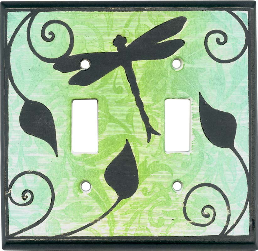 Dragonfly Silhouette Ceramic Double Toggle Switch Plates Walmart Com Walmart Com