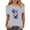 Gray(Style 37), variant on Spring Summer Women Cotton Tops, Ladies Short Sleeve Round Neck Casual Independence Day Printed T-Shirt