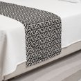 thumbnail image 2 of Abstract Bed Runner, Continuing Illustration of Monotone Ornate Flower Inspired Strokes, Decorative Accent Bedding Scarf for Hotels Homes and Guestrooms, Twin, Eggshell and Dark Grey, by Ambesonne, 2 of 2