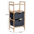 thumbnail image 2 of Household Essentials Bamboo Storage Shelf with Cotton Fabric Drawers, Natural and Black, 2 of 10