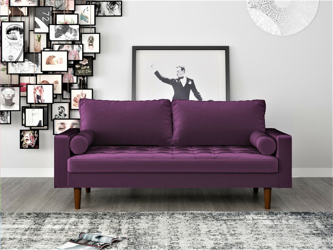 US Pride Furniture Mac Sofa, Eggplant