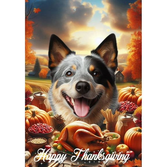 Australian Cattle Dog Blue - Best of Breed Thanksgiving Outdoor Garden Flag 12" x 17" Mailbox Flag Dog Flag
