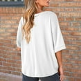 thumbnail image 2 of Plebaso Womens Oversized T-Shirts with Pockets Casual Short Sleeve Tee Solid Color Summer Loose Blouses, 2 of 6