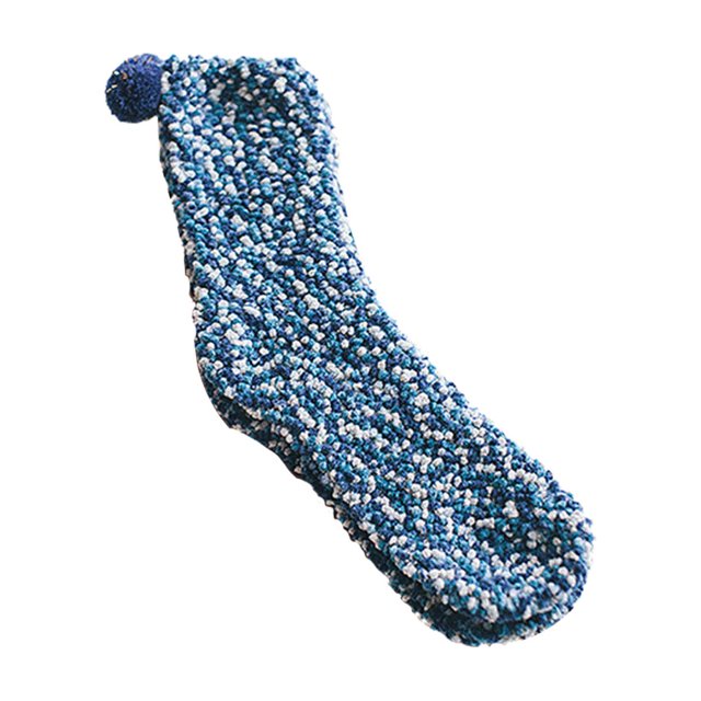 Jumpingount Calcetines de pastel Calcetines de lana de coral Cálido Invierno Acogedor Regalo de Navidad Felpa de estilo japonés Dulce grueso Piso para Medias Azul oscuro Jumpingount AP009907-08