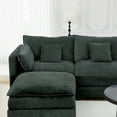 thumbnail image 3 of 144" Cloud Couch, Black-Gray Modular Sectional Sofa, Chenille 6 Seat U Shaped Couch with Storage Box, Cup Holders and Movable Ottoman, 3 of 18