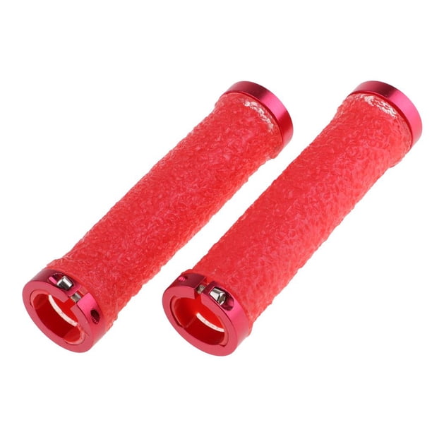 2pcs Empuñaduras de Manija de de Montaña Resistentes Puños de Metálico de Manillar de Bici Universal rojo