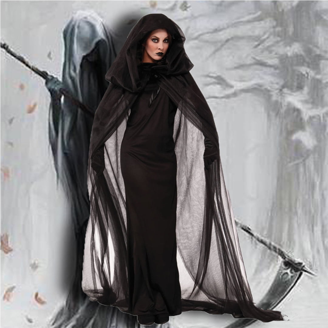 Hat Adult Gothic Sorceress Women Halloween Costume Wicked Witch Classic Dress 