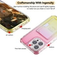 thumbnail image 6 of Allytechgroup Stylish Phone Case for Apple iPhone 14 Pro Max, Gradient Color Back Cover with Card Holder Anti-Scratch Protection TPU Slim Fit Rugged Wallet Case for iPhone 14 Pro Max, Pink+Yellow, 6 of 7