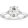 thumbnail image 2 of HeartsAndYou 3ct Oval Cut Moissanite Engagement Ring for Women 18k White Gold over Silver Solitaire with Accent, 2 of 5