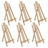 U.S. Art Supply 18" Large Tabletop Display Stand A-Frame Artist Easel (Pack of 6), Beechwood Tripod, Canvas Photo Holder