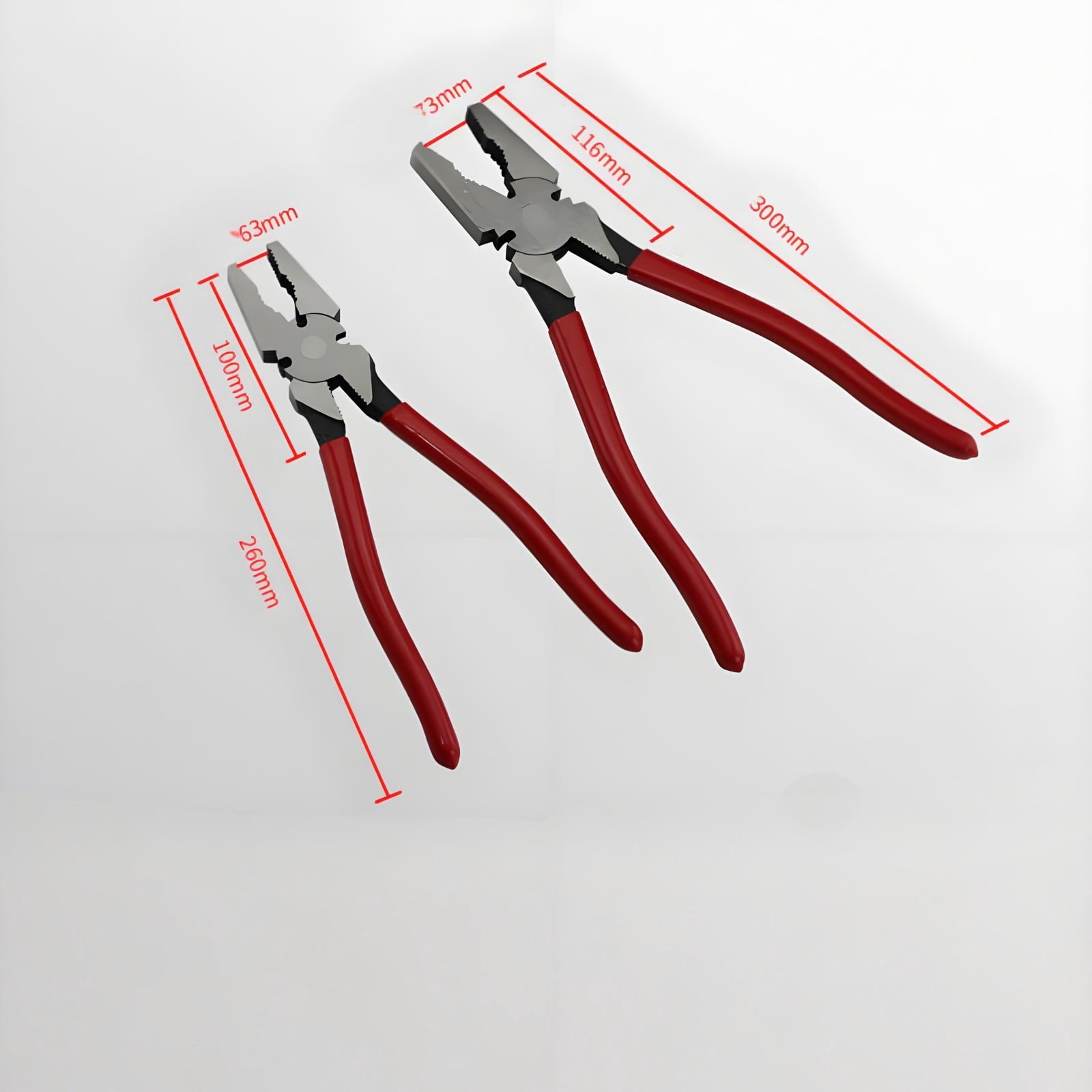 10" / 12" Heavy Duty Combination Pliers HT428A01 – Carbon Steel Linesman Pliers with Wire Cutter, Serrated Grip, and Insulated Handles for Electrical and Mechanical Work