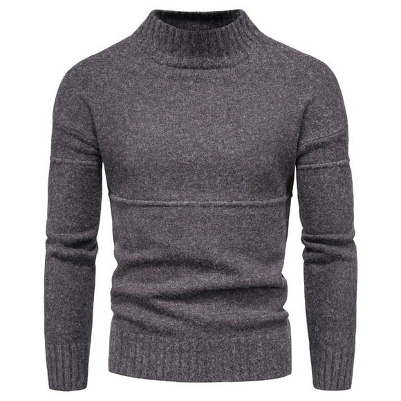 jsaierl Mens Sweater Knit Mock Neck Casual Slim Top Long Sleeve Fall and Winter Warm Pullover Sweater Shirt