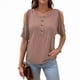 thumbnail image 2 of Blusas con Hombros Descubiertos para Mujer, Grandes, Cuello en V, Corta, Ropa de Verano, Túnicas con Botones, Color Caqui, S, 2 of 7
