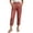 Rose Gold, variant on Womens Capri Pants Fashion Elastic Waist Solid Cotton Linen Casual Pants for Women Brown