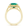 thumbnail image 2 of Rosec Jewels Lab Grown Emerald Ring with Diamond - 10X12 mm - AAAA Grade, 18K Yellow Gold, US 8.00, 2 of 9