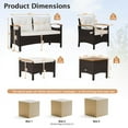 thumbnail image 3 of GVN Patio Furniture 5 Pieces Patio Conversation Set, Outdoor Wicker Rattan Chairs Garden Backyard Balcony Porch Poolside loveseat with Cushions Coffee Table and 2 Ottomans, 3 of 7